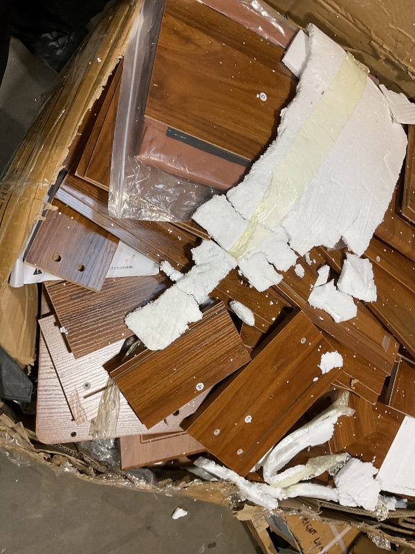 Photo 1 of **DAMAGE TO CORNERS**Arulvmrn 43" Makeup Vanity Desk with Mirror and Lights, & Power Outl, Glass Top Big Vanity Table with 9 Drawers& 8 Storage Shelves, Dressing Table Set with Chair for Bedroom, Brown