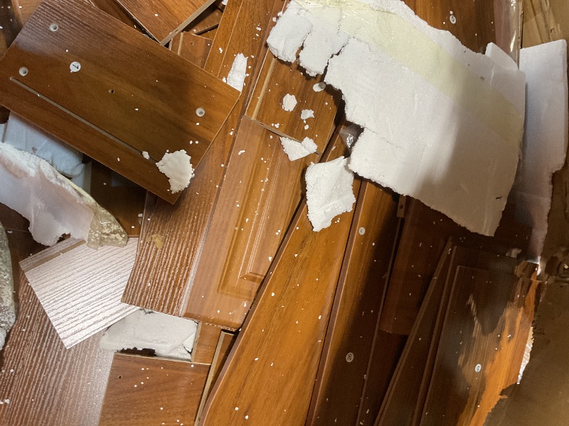 Photo 1 of **DAMAGE TO CORNERS**Arulvmrn 43" Makeup Vanity Desk with Mirror and Lights, & Power Outl, Glass Top Big Vanity Table with 9 Drawers& 8 Storage Shelves, Dressing Table Set with Chair for Bedroom, Brown