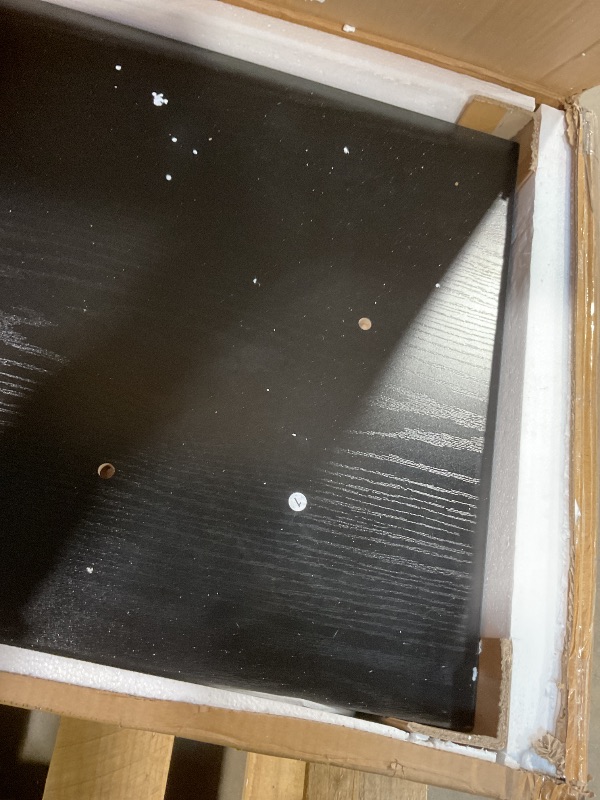 Photo 1 of **COLOR IS BLACK**LITTLE TREE 39 Inches Square Dining Table for 4 People, Industrial Wooden Kitchen Table Small Dinner Table, Modern Dining Room Tables for Living Room, Kitchen, Rustic Brown