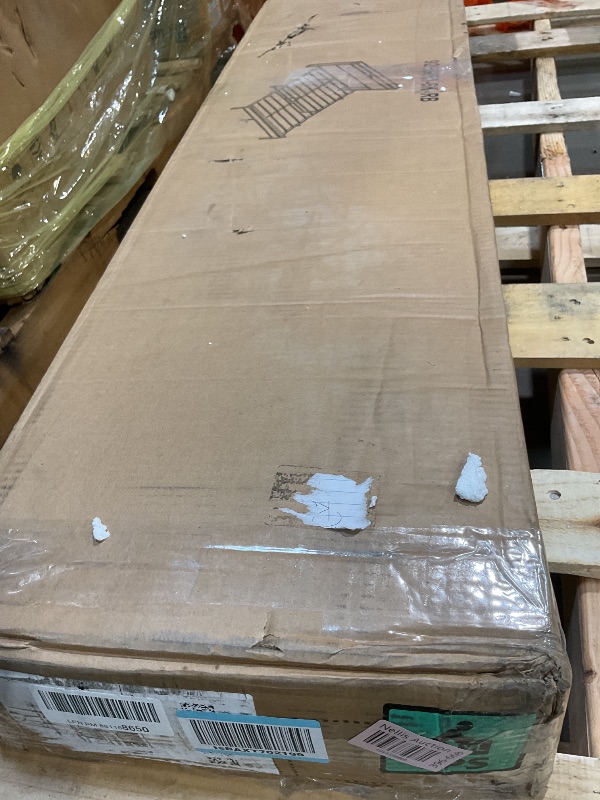 Photo 1 of ***FOR PARTS ONLY MAJOR DAMAGE TO ASSEMBLY PIECES*** BOFENG Queen Bed Frame with Wood Headboard Storage,Heavy Duty Metal Platform Bed Frame Queen Size with Charging Station,Reinforced Steel Slats Support,No Box Spring Needed,Noise Free,Brown