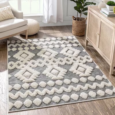Photo 1 of **COLOR IS CHIARA GREY**
Well Woven 5 x 7 (ft) Loomed Grey Rectangular Indoor Geometric Global Pet Friendly Area rug