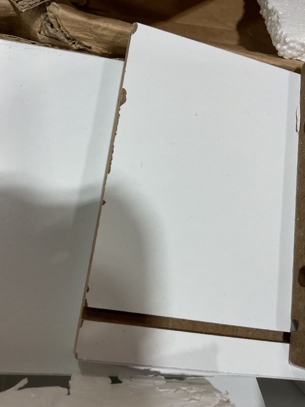 Photo 1 of **MINOR DAMAGE TO CORNERS**knoworld 47'' Large Vanity Desk with Mirror and Lights, 7 Drawers, 8 Storage Shelves Vanity Table, Big Makeup Vanity Desk with 3 LED Lighting Modes, Vanity Dresser with Outlet, Sliding Mirror (White)