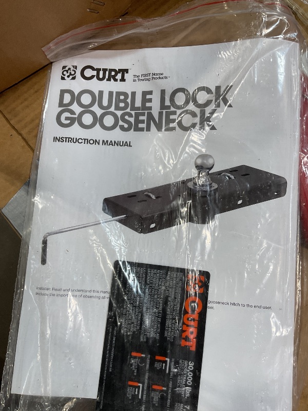 Photo 1 of **SCRAPES FROM TRANSPORT **CURT 60712 Double Lock Gooseneck Hitch, 2-5/16-Inch Flip-Over Ball 30K, Fits Select Chevrolet Silverado, GMC Sierra 1500, 2500, 3500 HD