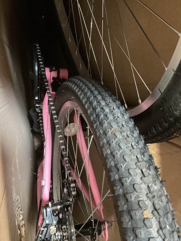 Photo 1 of **SCRAPES FROM TRANSPORT **HILAND Bamcbase Womens Mountain Bike, 26 Inch 18 Speeds Hybrid Commuter Bicycle for Adults, Sport Hardtail Trail MTB Pink
