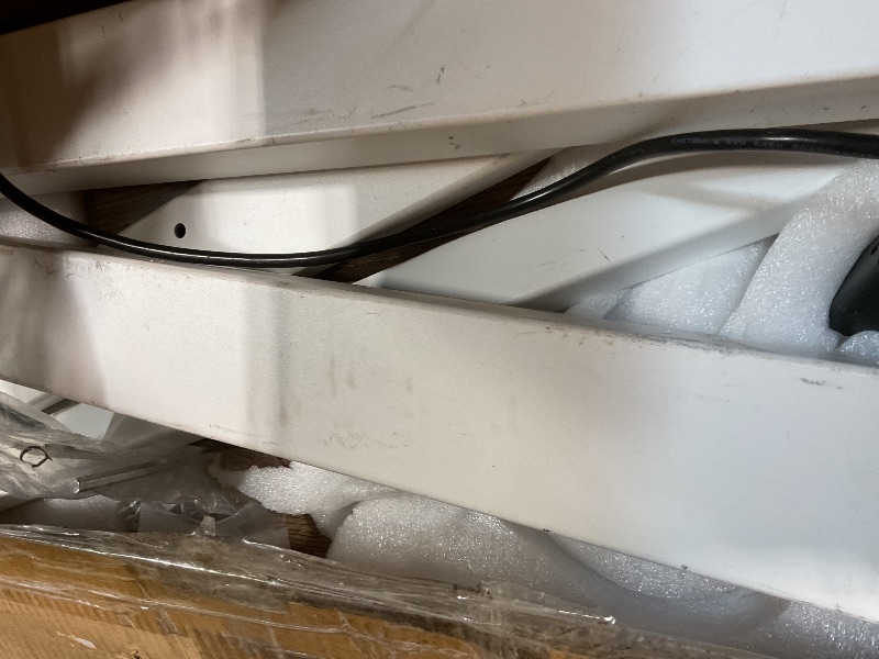 Photo 1 of **SCRATCHES AND SCUFFS/MISSING PARTS/PARTS ONLY**TIQLAB Electric Standing Desk, Adjustable Height Stand up Desk, 55 * 28 Inches Sit Stand Home Office Table with Splice Board, Maple