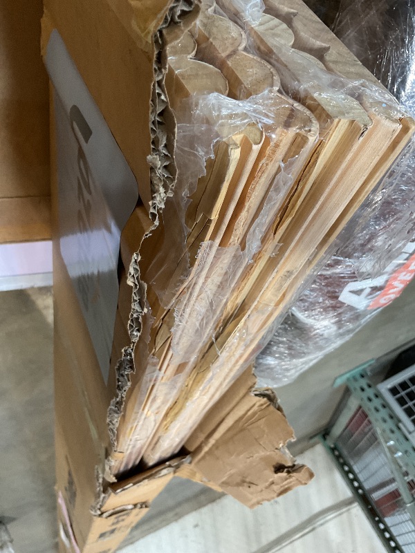 Photo 1 of **ABOUT TWO FEET OF DAMAGE TO SIDES ON ONE END**Art3d Fluted Wood Panel for Wall and Ceiling, Beaded Accent molding for Home Decoration, Pack of 4pcs + 1pc End-Trim, Size 108 x 5.7in.- Beaded Ashtree