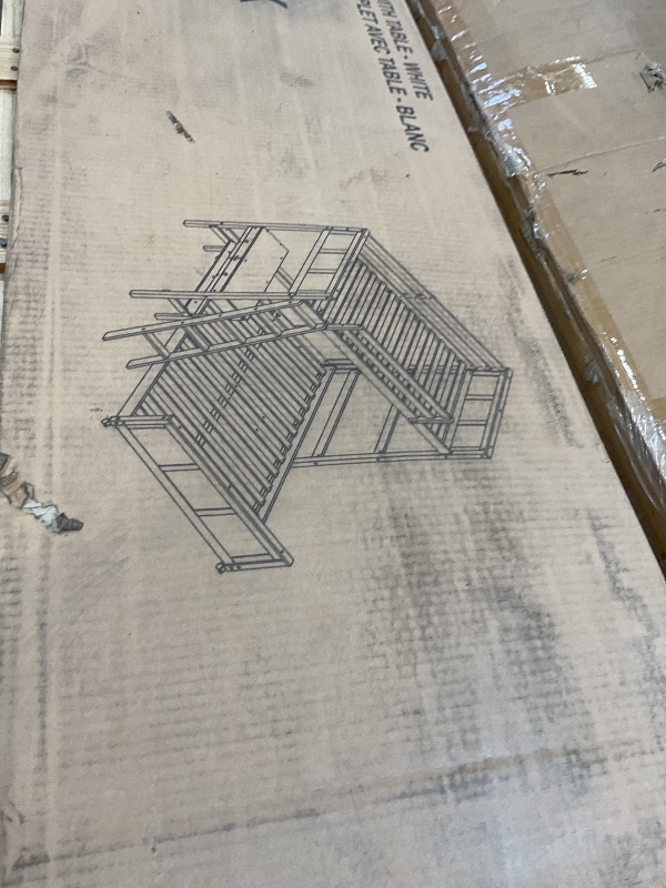 Photo 1 of **SELLING FOR PARTS AS PARTIAL SET. ONE BOX OF TWO**Bellemave Bunk Bed Twin Over Full, Wood Bunk Beds with Desk, Loft and Platform Bed for Kids Adults, White