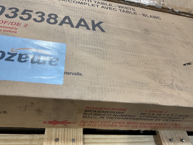 Photo 1 of **SELLING FOR PARTS AS PARTIAL SET. ONE BOX OF TWO**Bellemave Bunk Bed Twin Over Full, Wood Bunk Beds with Desk, Loft and Platform Bed for Kids Adults, White