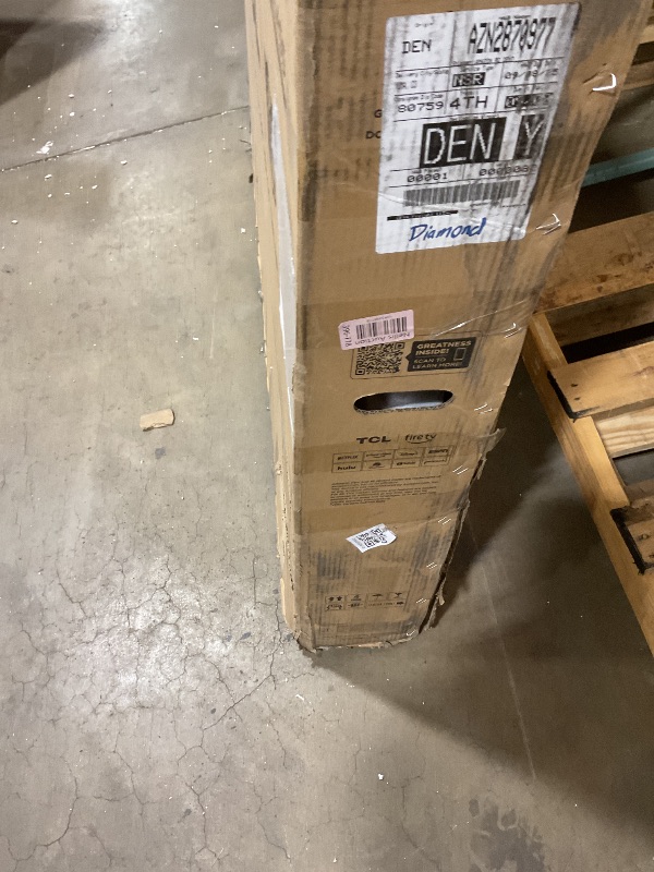 Photo 1 of **MAJOR DAMAGE TO SCREEN. SELLING FOR PARTS**TCL 75-Inch Class Q65 QLED 4K Smart TV with Fire TV (75Q651F, 2024 Model), Dolby Vision, HDR PRO+, Dolby Atmos, Alexa Built-in with Voice Remote, Apple AirPlay 2 Compatibility, Streaming Television