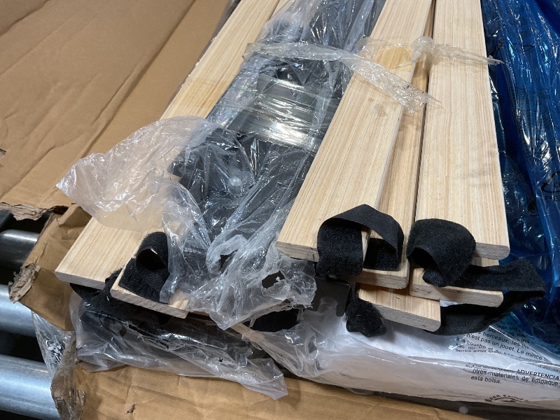 Photo 1 of **DIRT FROM TRANSPORT **Allewie King Bed Frame/Velvet Upholstered Bed Frame with Vertical Channel Tufted Headboard/Strong Wooden Slats/Platform Bed Frame/Mattress Foundation/Box Spring Optional/Easy Assembly/Black