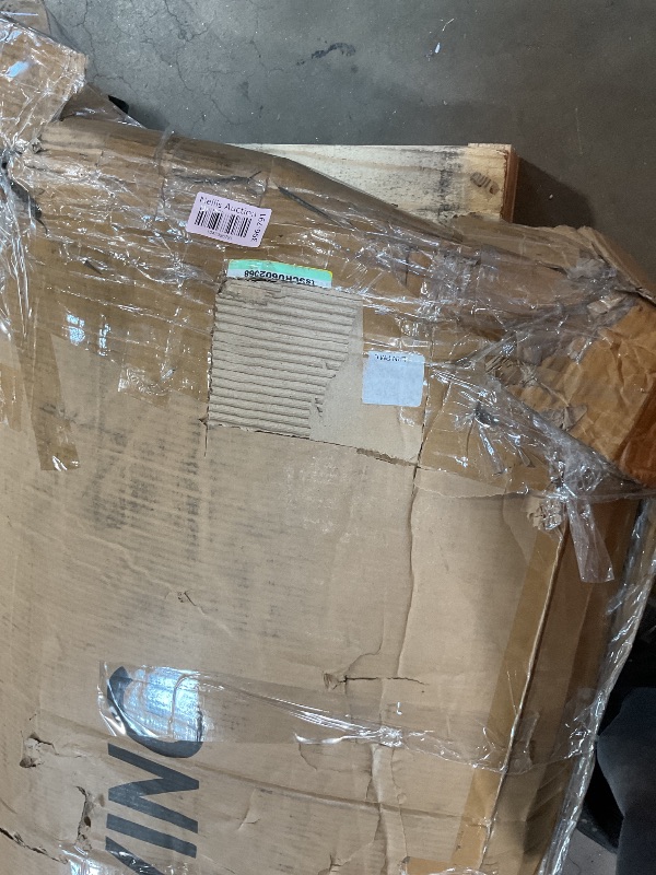 Photo 1 of **DIRT FROM TRANSPORT **Allewie King Bed Frame/Velvet Upholstered Bed Frame with Vertical Channel Tufted Headboard/Strong Wooden Slats/Platform Bed Frame/Mattress Foundation/Box Spring Optional/Easy Assembly/Black