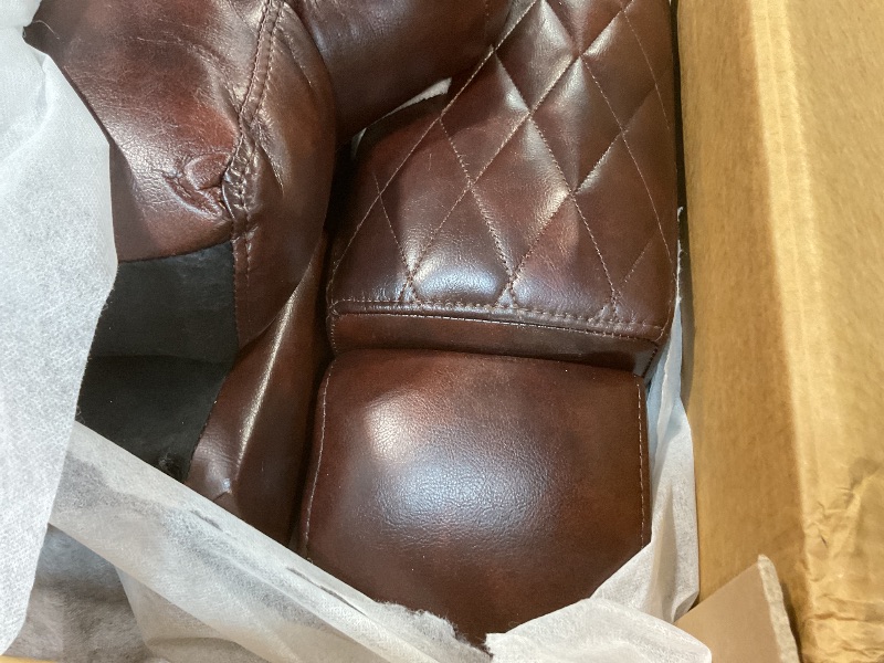 Photo 1 of **COLOR IS REDDISH BROWN**Power Recliner Sofa Set, Living Room Furniture Set, Leather Recliner Couch Set, Power Reclining Couch Set with Console Storage, Cup Holder(Loveseat)