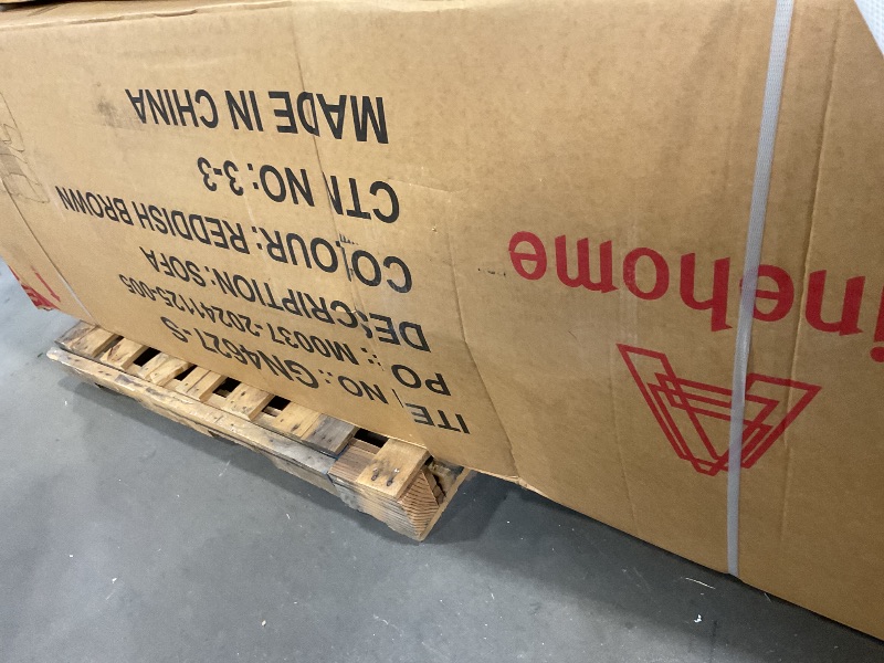 Photo 1 of **COLOR IS REDDISH BROWN**Power Recliner Sofa Set, Living Room Furniture Set, Leather Recliner Couch Set, Power Reclining Couch Set with Console Storage, Cup Holder(Sofa)