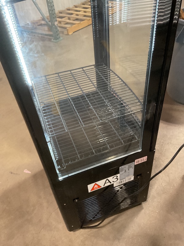 Photo 1 of **DIRT. SCRAPES SHELF HOLDING PIECE BROKEN. WHEELS HARD TO TURN**Commercial Display Refrigerator - 10.52 Cu.Ft Single Door, Led Lighting On Five Sides, Double-Glazed, Frost Free, Countertop/Floor Use, Suitable for Bakery, Restaurants, Cafes, 