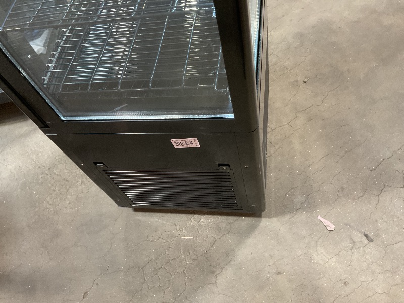 Photo 1 of **DIRT. SCRAPES SHELF HOLDING PIECE BROKEN. WHEELS HARD TO TURN**Commercial Display Refrigerator - 10.52 Cu.Ft Single Door, Led Lighting On Five Sides, Double-Glazed, Frost Free, Countertop/Floor Use, Suitable for Bakery, Restaurants, Cafes, 