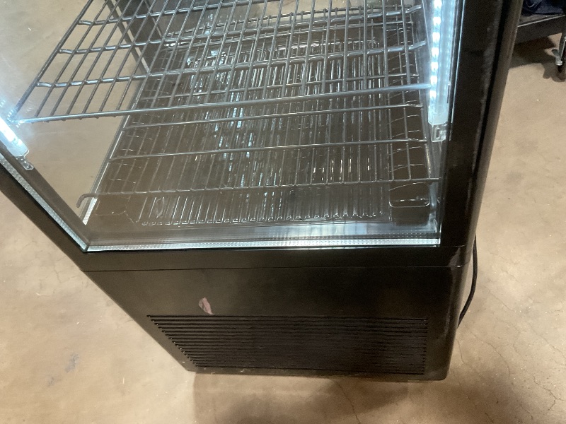 Photo 1 of **DIRT. SCRAPES SHELF HOLDING PIECE BROKEN. WHEELS HARD TO TURN**Commercial Display Refrigerator - 10.52 Cu.Ft Single Door, Led Lighting On Five Sides, Double-Glazed, Frost Free, Countertop/Floor Use, Suitable for Bakery, Restaurants, Cafes, 