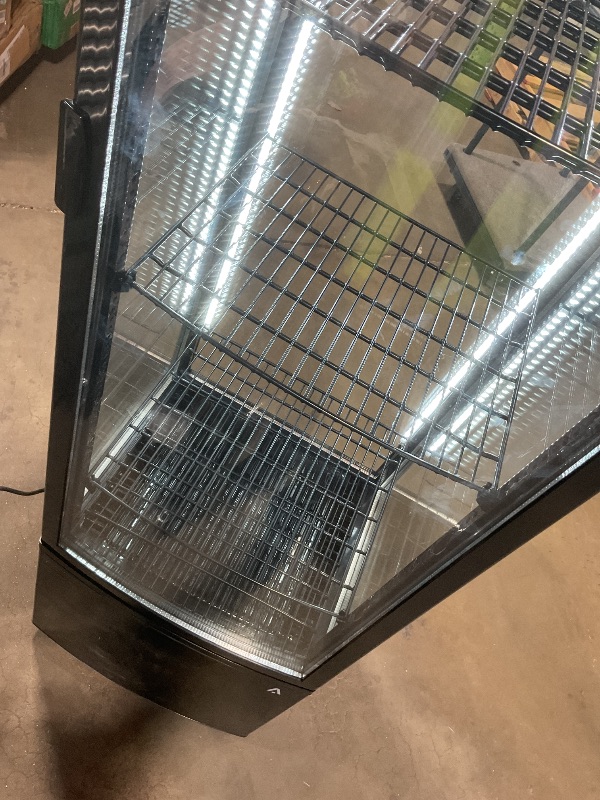 Photo 1 of **DIRT. SCRAPES SHELF HOLDING PIECE BROKEN. WHEELS HARD TO TURN**Commercial Display Refrigerator - 10.52 Cu.Ft Single Door, Led Lighting On Five Sides, Double-Glazed, Frost Free, Countertop/Floor Use, Suitable for Bakery, Restaurants, Cafes, 