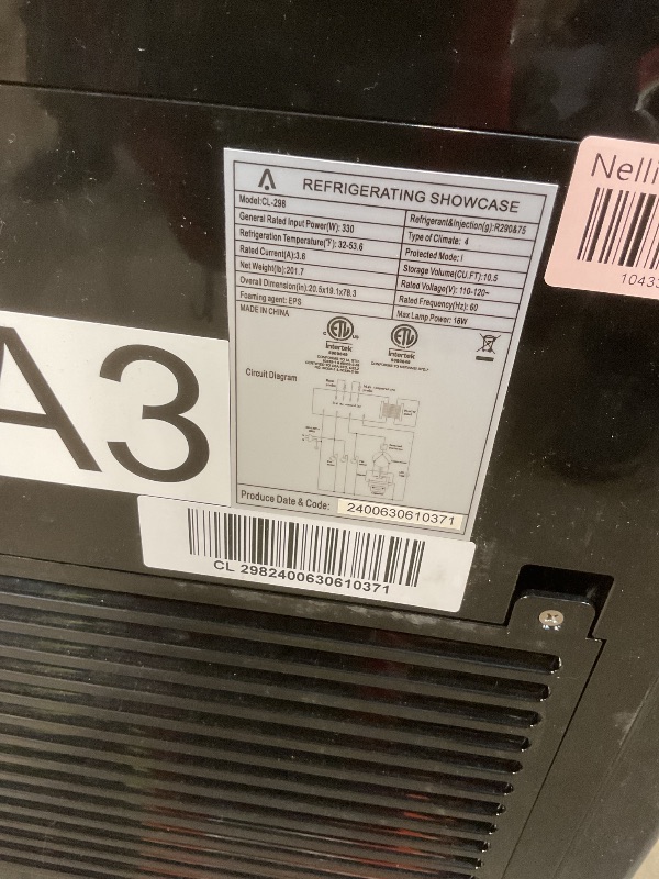 Photo 1 of **DIRT. SCRAPES SHELF HOLDING PIECE BROKEN. WHEELS HARD TO TURN**Commercial Display Refrigerator - 10.52 Cu.Ft Single Door, Led Lighting On Five Sides, Double-Glazed, Frost Free, Countertop/Floor Use, Suitable for Bakery, Restaurants, Cafes, 