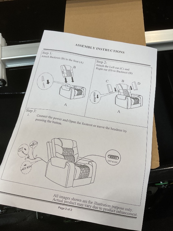 Photo 1 of **COLOR IS REDDISH BROWN**Power Recliner Sofa Set, Living Room Furniture Set, Leather Recliner Couch Set, Power Reclining Couch Set with Console Storage, Cup Holder(Chair)