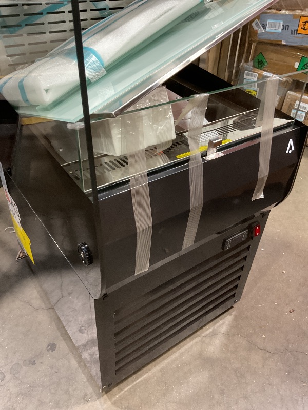 Photo 1 of **DIRT FROM TRANSPORT **Commercial Open Air Merchandiser Display Refrigerator in Black with Wheels