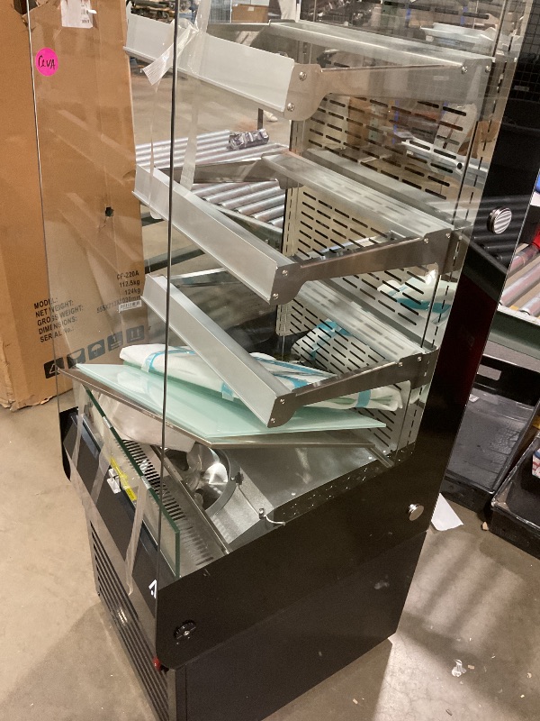 Photo 1 of **DIRT FROM TRANSPORT **Commercial Open Air Merchandiser Display Refrigerator in Black with Wheels