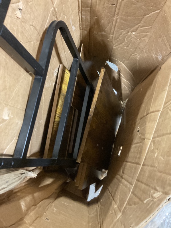 Photo 1 of **MISSING TWO PIECES. SELLING FOR PARTS**Arbuxzuy Large Printer Stand with Storage Shelf, 23.6" W x 18.9" D Printer Cart with Wheels, 3 Tier Mobile Printer Table for Home Office,Stands for Heat Press Scanner Fax (Brown)