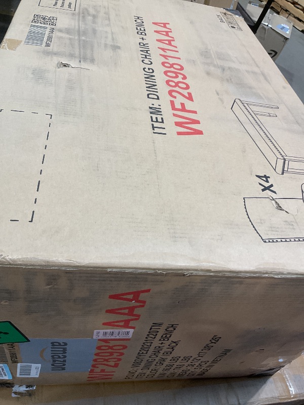 Photo 1 of **TABLE NOT INCLUDED/ BOX 1 OF 2 ** Ball & Cast 6 Piece Dining Table Set with 4 Chairs & 1 Bench,Living Room Furniture W/ 60" Rectangle Marbled Veneers Tabletop Kitchen Desk,for Restaurant,Home Bistro,White