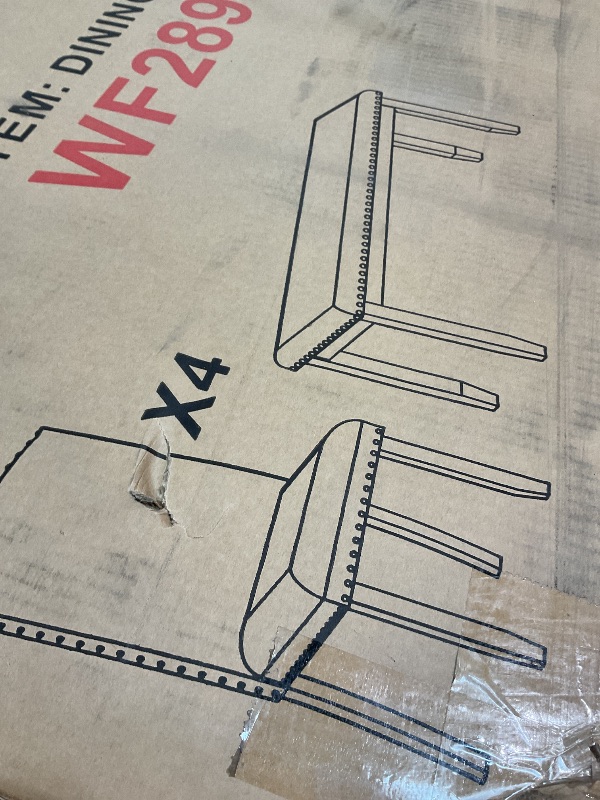 Photo 1 of **TABLE NOT INCLUDED/ BOX 1 OF 2 ** Ball & Cast 6 Piece Dining Table Set with 4 Chairs & 1 Bench,Living Room Furniture W/ 60" Rectangle Marbled Veneers Tabletop Kitchen Desk,for Restaurant,Home Bistro,White