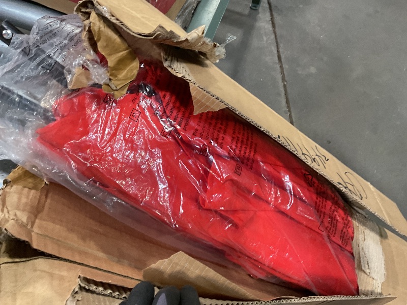 Photo 1 of **SCRAPE DAMAGE ON RODS**wikiwiki 11 FT Patio Umbrellas Outdoor Table Market Umbrella with Push Button Tilt/Crank,8 Sturdy Ribs, Fade Resistant Waterproof POLYESTER DTY Canopy for Garden, Lawn, Deck,Backyard & Pool,Bright Red