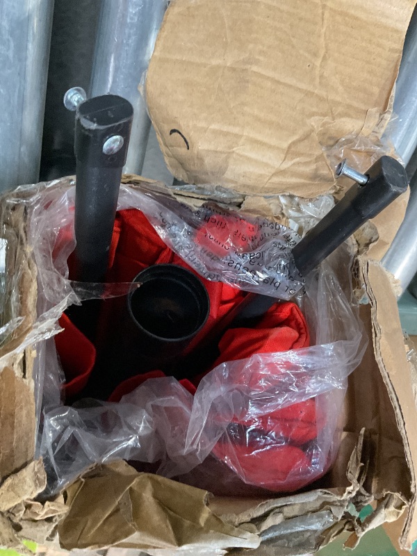 Photo 1 of **SCRAPE DAMAGE ON RODS**wikiwiki 11 FT Patio Umbrellas Outdoor Table Market Umbrella with Push Button Tilt/Crank,8 Sturdy Ribs, Fade Resistant Waterproof POLYESTER DTY Canopy for Garden, Lawn, Deck,Backyard & Pool,Bright Red