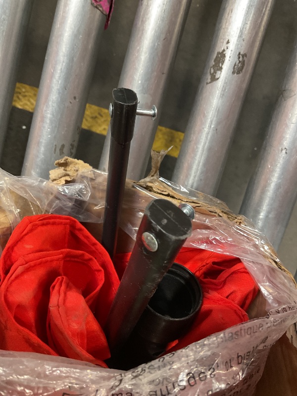 Photo 1 of **SCRAPE DAMAGE ON RODS**wikiwiki 11 FT Patio Umbrellas Outdoor Table Market Umbrella with Push Button Tilt/Crank,8 Sturdy Ribs, Fade Resistant Waterproof POLYESTER DTY Canopy for Garden, Lawn, Deck,Backyard & Pool,Bright Red