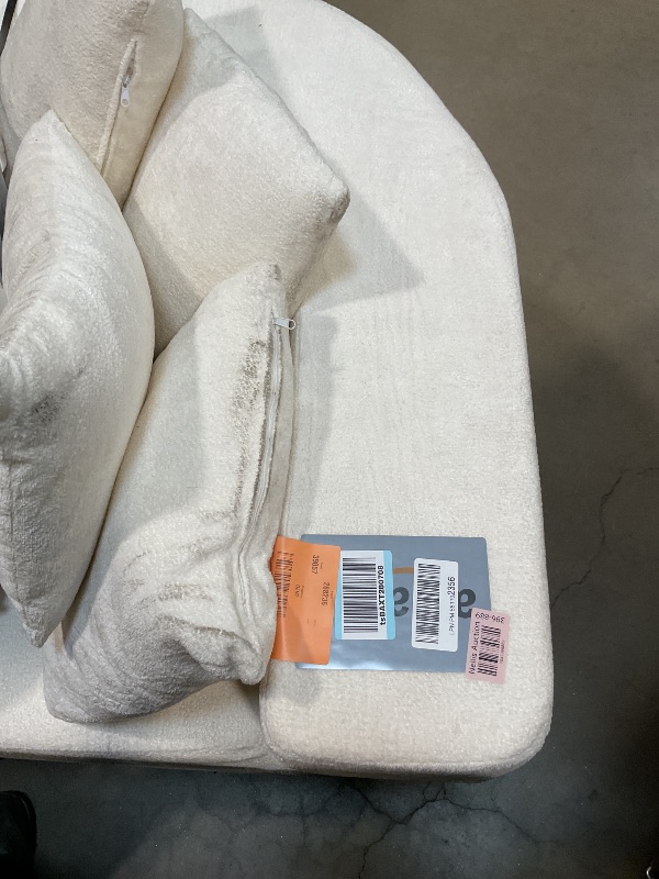 Photo 1 of **SMALL SECTION PIECE ONLY. HEAVY DIRT FROM TRANSPORT **Christopher Knight Home Carden 106" Curved Modular Sectional Sofa, Comfy Sofa Couch with Chaise Lounge, Modern Cloud Couch with Deep Seat, Fabric Upholstered Seating Set for Living Room Bedroom, Whit