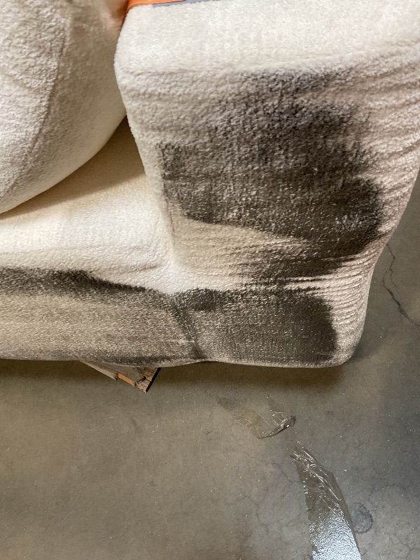 Photo 1 of **SMALL SECTION PIECE ONLY. HEAVY DIRT FROM TRANSPORT **Christopher Knight Home Carden 106" Curved Modular Sectional Sofa, Comfy Sofa Couch with Chaise Lounge, Modern Cloud Couch with Deep Seat, Fabric Upholstered Seating Set for Living Room Bedroom, Whit