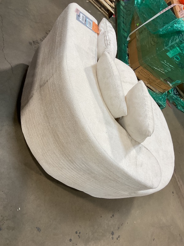 Photo 1 of **SMALL SECTION PIECE ONLY. HEAVY DIRT FROM TRANSPORT **Christopher Knight Home Carden 106" Curved Modular Sectional Sofa, Comfy Sofa Couch with Chaise Lounge, Modern Cloud Couch with Deep Seat, Fabric Upholstered Seating Set for Living Room Bedroom, Whit