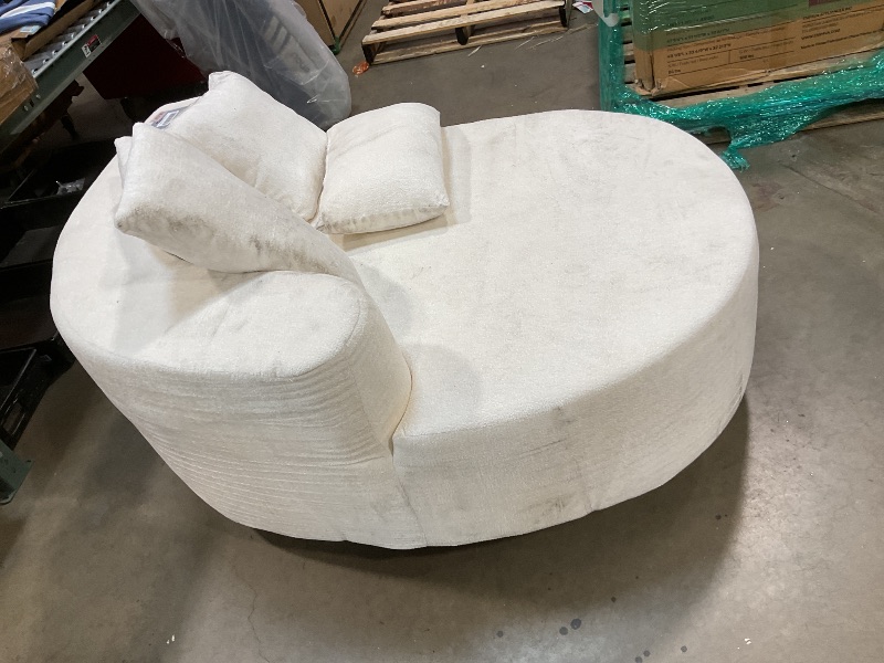 Photo 1 of **SMALL SECTION PIECE ONLY. HEAVY DIRT FROM TRANSPORT **Christopher Knight Home Carden 106" Curved Modular Sectional Sofa, Comfy Sofa Couch with Chaise Lounge, Modern Cloud Couch with Deep Seat, Fabric Upholstered Seating Set for Living Room Bedroom, Whit