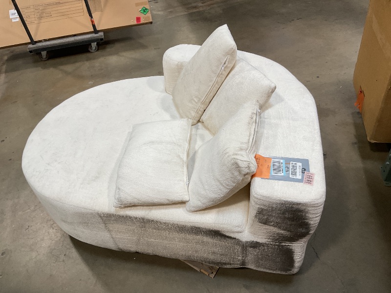Photo 1 of **SMALL SECTION PIECE ONLY. HEAVY DIRT FROM TRANSPORT **Christopher Knight Home Carden 106" Curved Modular Sectional Sofa, Comfy Sofa Couch with Chaise Lounge, Modern Cloud Couch with Deep Seat, Fabric Upholstered Seating Set for Living Room Bedroom, Whit