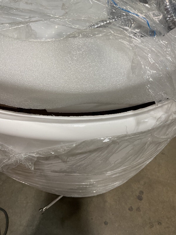 Photo 1 of **** FOR PARTS ONLY MAJOR DAMAGE TO FRAMING ***** Empava Air Jetted Massage Bath Tub 48 in. Freestanding Bathtub Air Mirco Bubble Hydrotherapy Oval Japanese SPA Tub