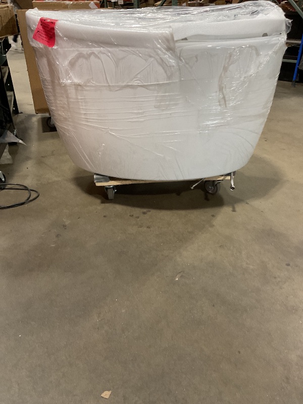 Photo 1 of **** FOR PARTS ONLY MAJOR DAMAGE TO FRAMING ***** Empava Air Jetted Massage Bath Tub 48 in. Freestanding Bathtub Air Mirco Bubble Hydrotherapy Oval Japanese SPA Tub
