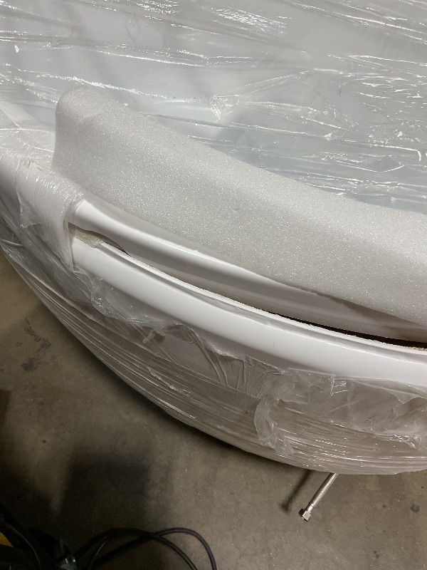 Photo 1 of **** FOR PARTS ONLY MAJOR DAMAGE TO FRAMING ***** Empava Air Jetted Massage Bath Tub 48 in. Freestanding Bathtub Air Mirco Bubble Hydrotherapy Oval Japanese SPA Tub