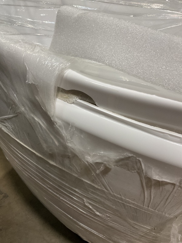 Photo 1 of **** FOR PARTS ONLY MAJOR DAMAGE TO FRAMING ***** Empava Air Jetted Massage Bath Tub 48 in. Freestanding Bathtub Air Mirco Bubble Hydrotherapy Oval Japanese SPA Tub