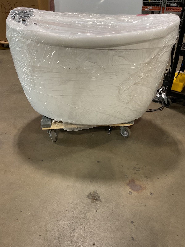 Photo 1 of **** FOR PARTS ONLY MAJOR DAMAGE TO FRAMING ***** Empava Air Jetted Massage Bath Tub 48 in. Freestanding Bathtub Air Mirco Bubble Hydrotherapy Oval Japanese SPA Tub