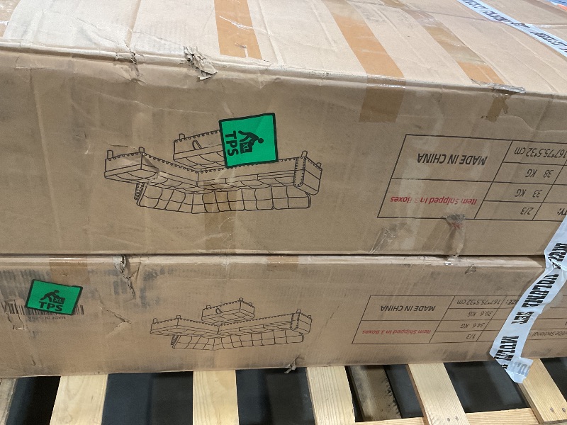 Photo 1 of **SELLING FOR PARTS AS PARTIAL SET. TWO OF THREE BOXES.**MGlasFlength Sectional Couches for Living Room, Convertible 4 Seat Modular Sectional Sofa Set for Living Room, L Shaped Couch or U Shaped Couch with Storage Ottoman for Apartment, Leather Black