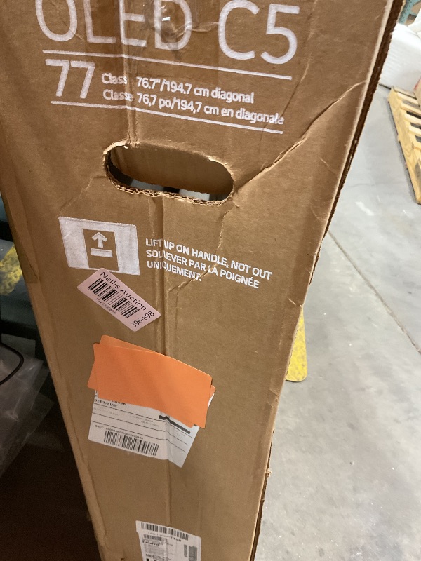 Photo 1 of **MAJOR DAMAGE TO SCREEN. SELLING FOR PARTS. TV AND CORD ONLY**LG 77-Inch Class OLED evo AI 4K C5 Series Smart TV w/Dolby Atmos, Dolby Vision, HDR10, AI Super Upscaling 4K, Filmmaker Mode, Wow Orchestra, Alexa Built-in (OLED77C5PUA, 2025)