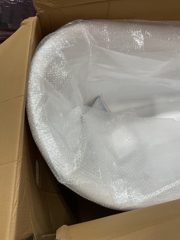 Photo 1 of ***FRAMING IS CRACKED IN THE FRONT OF TUB SHELL*** WOODBRIDGE 54" Acrylic Freestanding Bathtub Contemporary Soaking White Tub with Matte Black Overflow and Drain,B0006-MB