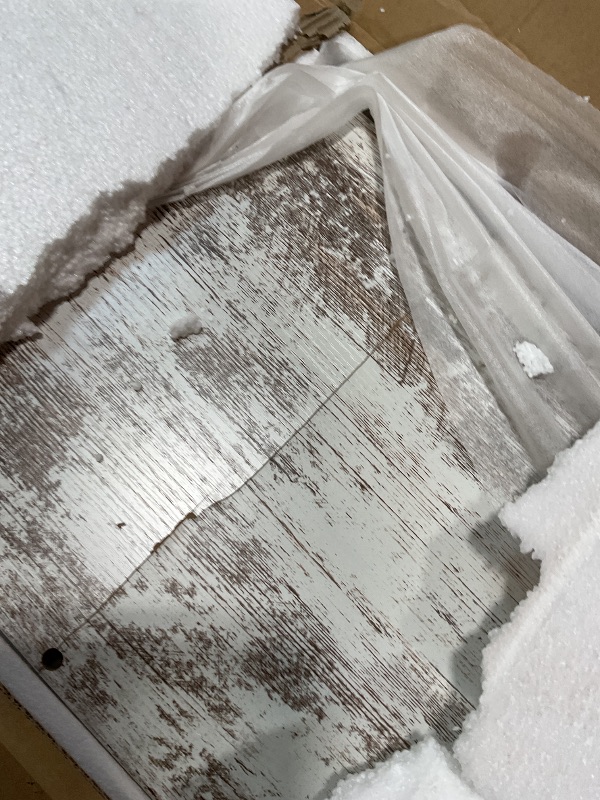 Photo 1 of **MAJOR DAMAGE TO BIG PIECE. SELLING FOR PARTS**Little Tree 63-Inch Long Console Tables for Entryway, Large Sofa Table Behind Couch, Wooden Entry Foyer Hallway Table, Modern Console Sofa Tables for Living Room, Distressed White