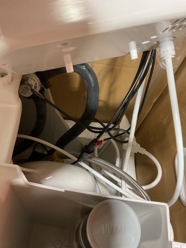 Photo 1 of **SELLING FOR PARTS. MAJOR DAMAGE TO TANK**Luoware Smart Toilet, One Piece Toilet with Built-in Heated Bidet Seat, Auto Flush, Foot Sensing Flush, Built-in Tank & Pump-Assisted, Warm Water & Dryer, LED Display, Night Light, Manual Lid