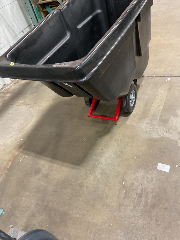 Photo 1 of **MINOR USE WEAR**Rubbermaid Commercial Products Tilt Dump Truck/Trash Cart/Garbage Collection/Recycling, 1/2 Cubic Yard, Waste Collection, 1250 lbs capacity, Black, for Office/Warehouse/Facility Management