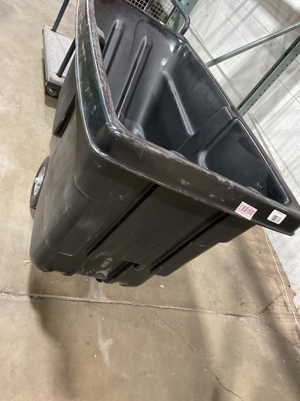 Photo 1 of **MINOR USE WEAR**Rubbermaid Commercial Products Tilt Dump Truck/Trash Cart/Garbage Collection/Recycling, 1/2 Cubic Yard, Waste Collection, 1250 lbs capacity, Black, for Office/Warehouse/Facility Management