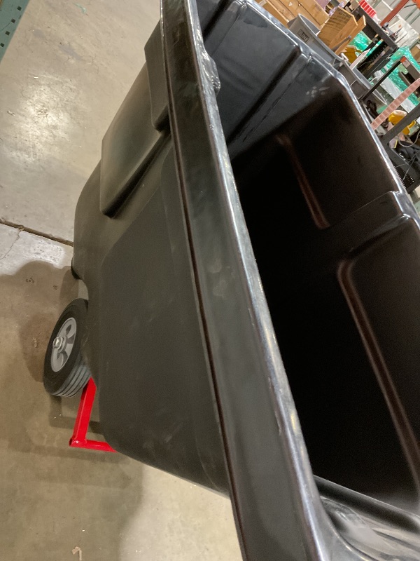 Photo 1 of **MINOR USE WEAR**Rubbermaid Commercial Products Tilt Dump Truck/Trash Cart/Garbage Collection/Recycling, 1/2 Cubic Yard, Waste Collection, 1250 lbs capacity, Black, for Office/Warehouse/Facility Management