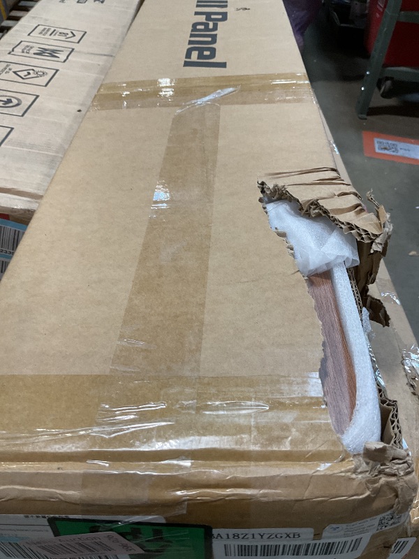 Photo 1 of **DIRT**Art3d 4-Piece Wood Slat Acoustic Panels for Stylish Decor and Noise Reduction, 3D Textured Panel for Ceiling and Wall, Walnut